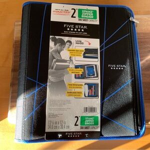 Mead Five Star 2" Xpanz Zipper Binder w/ Pencil Pouch Interior Exterior Pockets